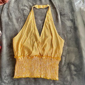 Yellow and White Checkered Shirt